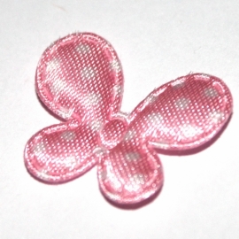 Vlinder dot roze (2bij 2,5cm)