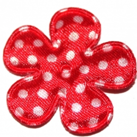 25mm bloem van satijn polkadot rood