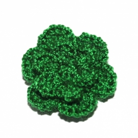 Groen gehaakte bloemen (25mm)