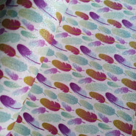 glitter lapje met veren print