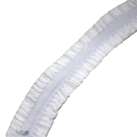 Haarband elastiek ruche wit (13mm)