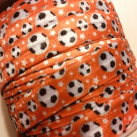 Haarband elastiek oranje voetbal
