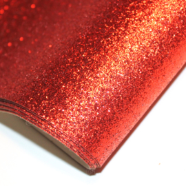 lapje imitatieleer glitter rood