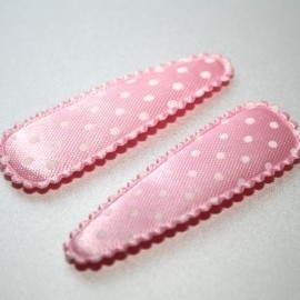 roze polkadot hoesje satijn (5cm)