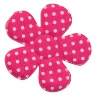 Polkadot bloem fuchsiaroze 47mm