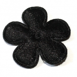 25mm satijn bloem zwart