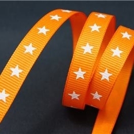 10mm oranje ster grosgrain p/m