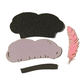Diy pietenmuts patch zwart /goudgeel