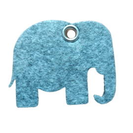 Vilten Sleutelhanger olifant gemêleerd grijs  9,5 x 5cm