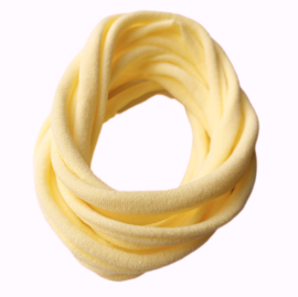 Super soft dunne nylon haarbandje pastelgeel /geelcreme