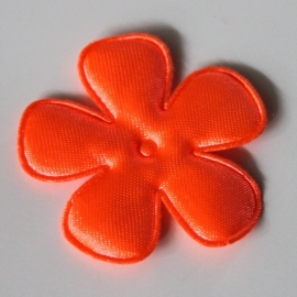 47mm neon satijn bloem oranje