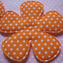 65mm oranje polkadot bloem stof