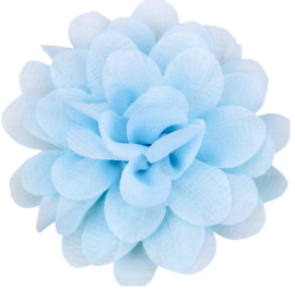 chiffon bloem blauw 6,5 cm