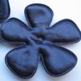 65mm navy satijn bloem