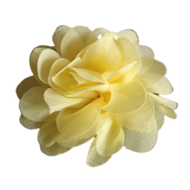 Chiffon bloem pastel geel (6,5cm)