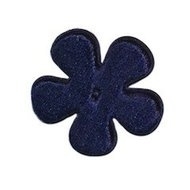 35mm fluweel bloem navy