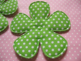 47mm appelgroen polkadot bloem stof