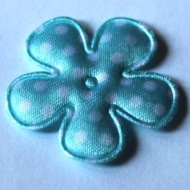 25mm bloem van satijn polkadot baby blauw