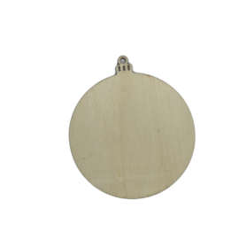 label kerstbal hout