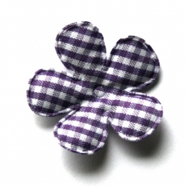 35mm gingham ruit bloemen paars