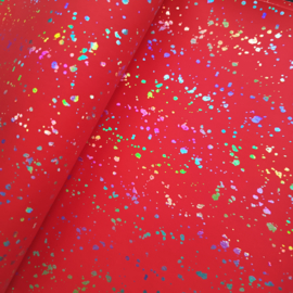 Rood glad lapje zilver metallic
