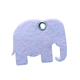 Vilten Sleutelhanger Olifant lila  5,5 x 7cm