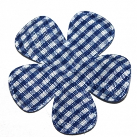 Royal blauw gingham ruit bloem 47mm