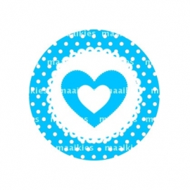 (Fb349) hartje blauw dot