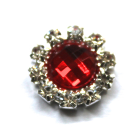 Strass flatback 14mm rood