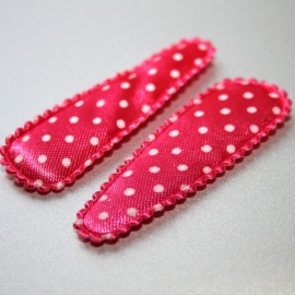 fuchsiaroze polkadot hoesje satijn (5cm)