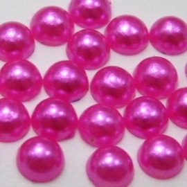 Parelmoer flatback rond 10mm fuchsia