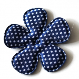 65mm polkadot satijn bloem navy