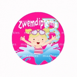 (FB516) zwemdiploma meisje B roze