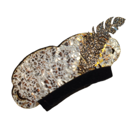 Diy pietenmuts patch bruin/ goud/ zilver