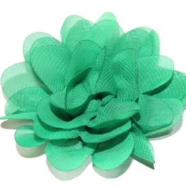 chiffon bloem emerald groen 6,5cm
