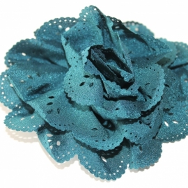 Bloem met gaatjes teal ( groen/blauw) 7cm