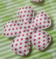 47mm bloem polkadot wit rood