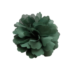 Chiffon bloem donker groen (7cm)