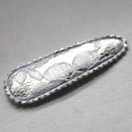 KNIPHOESJE METALLIC ZILVER MET WIT KANT (50mm)