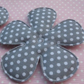 65mm grijs polkadot bloem stof