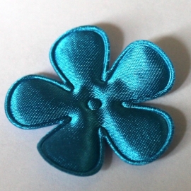 25mm fel blauw bloem satijn