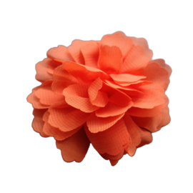 Chiffon bloem zalm/oranje (7cm)