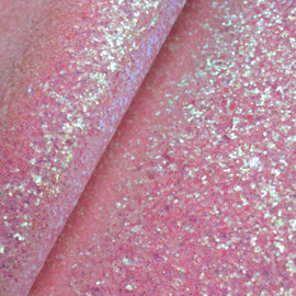 lapje grove glitter immitatie leer roze