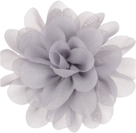 chiffon bloem grijs 6,5cm