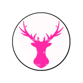 FB784 deer fuchsia roze