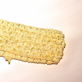Haarbandje gehaakt 3,5cm breed geel