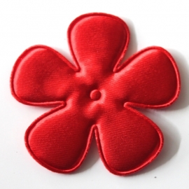 65mm satijn bloem rood