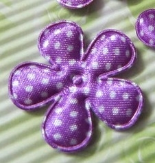 35mm bloem satijn paars polkadot