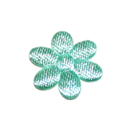 6 mini bloemetjes satijn mint (10mm)