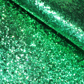 lapje grove glitter imitatie leer groen